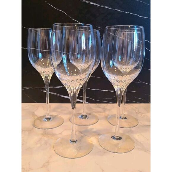 Rogaska Stemmed Crystal 8⅛" Water Goblets Glasses Set of (5) Dining Etched EUC - Picture 1 of 10